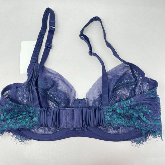 Wacoal Center Stage Underwire Bra Size 34C Blue Lace 855323 - Picture 7 of 10
